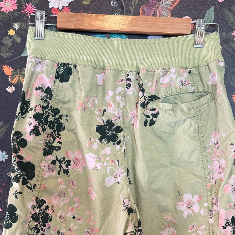 FP Movement by Free People Light Olive Floral Cargo Joggers - Picture 6 of 7